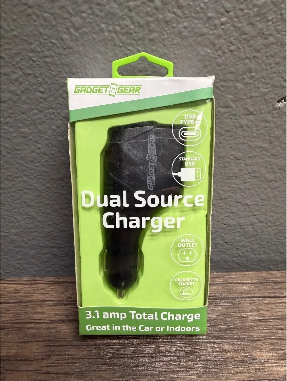 Gadget To Gear 2in1 Dual Source Charger 3.1A Rapid Wall Block Car Adapter New
